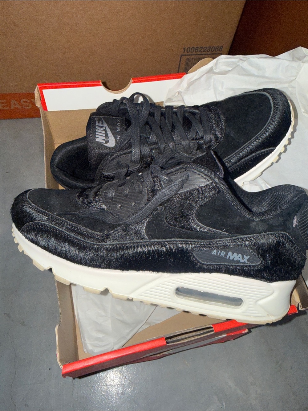Nike Women's Air Max 90 LX Black Pony hair